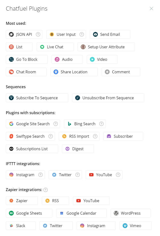 Chatfuel Plugins